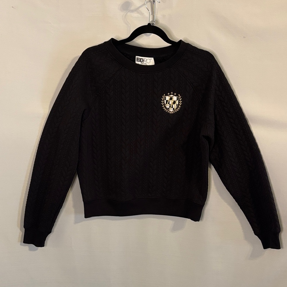 Beach Riot Sideline Cable Pullover Sweatshirt Size Medium